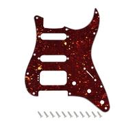Banworks Pickguard Strat HSS humbucker abierto esquina redonda 4 tornillos, 4 capas 11 agujeros para Fender Strat ST JT/HB-45 Tortuga Marrón Oscuro