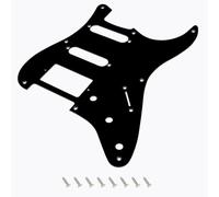 Banworks Pickguard Vintage '54-'59 ST HSS 8 agujeros borde recto | Placa de rasguño 1 capa 1,5 mm Slim-Gauge ST HSS para Fender Stratocaster vintage EE.UU./MX, JT/HB-22 Negra