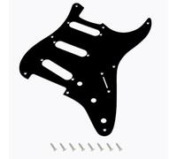 Banworks Pickguard Vintage '54-'59 ST SSS 8 agujeros borde recto | Placa de rasguños 1 capa 1,5 mm Slim-Gauge para Fender Stratocaster Strat ST Vintage, JT/HB-21 Negra