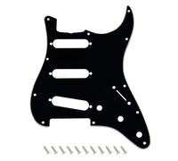 Banworks Pickguard Vintage 62 Strat SSS muesca alma, 3 capas 11 agujeros para AVRI Vintage I-II Fender Strat US JT/HB-42 Negro