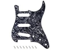 Banworks Pickguard Vintage ST SSS Reissue de 50s de 8 Agujeros 4-Ply | Placa de rasguños para Squier Classic Vibe SQ CV 50s Reissue Vintage Strat Stratocaster, JT/HB-15 Perla Negra