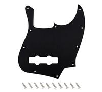 Banworks Placa de Pickguard de Aluminio Procesada por CNC J Bass | Placa de rasguños JB 1 capa 10 agujeros 1,5 mm borde recto para Fender Ultra Jazz Bass US/México, JT/HB-11 negra