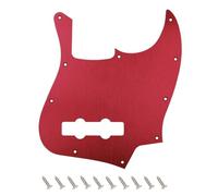 Banworks Placa de Pickguard de Aluminio Procesada por CNC J Bass | Placa de rasguños JB 1 capa 10 agujeros 1,5 mm borde recto para Fender Ultra Jazz Bass US/México, JT/HB-11 roja