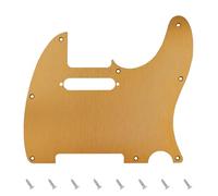 Banworks Placa de rasguño Tele aluminio procesada CNC, 1 capa 8 agujeros | Placa de rasguño borde recto 1,5 mm para Fender Ultra Tele Standard Telecaster TL, JT/HB-03 dorado
