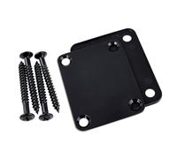 Banworks Placa de refuerzo de mástil con 4 orificios, rectangular, de metal, para guitarra, para montaje posterior de unión de mástil, para guitarra Fender Strat ST Tele, bajo JT/JQB-01, color negro