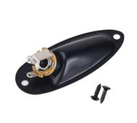 Banworks Placa de salida de metal Banworks de 6,35 mm, conector de entrada tipo barco con carga de salida para guitarra eléctrica Stratocaster Strat ST, piezas y accesorios JT/CK-03, color negro
