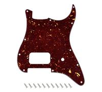 Banworks Placa golpeo Strat humbucker esquina redonda volumen, 4 capas 11 agujeros, para Fender Tom DeLonge Stratocaster JT/HB-30 tortuga marrón oscura