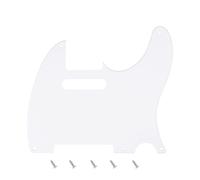 Banworks Placa pickguard vintage TL 5 agujeros 1-capa guitarra eléctrica | Placa de rasguños para guitarra estilo vintage Fender Tele Telecaster JT/HB-18 blanca para EE. UU./México