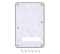 Banworks Placa posterior para guitarra eléctrica de 4 capas con cubierta para trémolo de 6 orificios para Stratocaster estándar estadounidense/mexicana ST JT/HGB-01, color blanco perlado