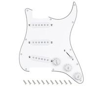 Banworks Placa protección Loaded ST SSS Vintage años 60 Preconectada | 3-Ply pastillas SSS bobina simple Alnico 5 escalonadas para guitarras Fender Stratocaster Strat ST JT/HBZC-01 Blanca