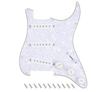 Banworks Placa protección Loaded ST SSS Vintage años 60 Preconectada | 4-Ply pastillas SSS bobina simple Alnico 5 escalonadas para Fender Stratocaster Strat ST guitarras JT/HBZC-01 Perla Blanca
