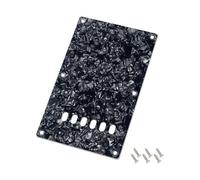 Banworks Placa trasera 4 capas cavidad trémolo 6 agujeros borde recto | Placa de rasguños trasera para guitarra eléctrica Squier Stratocaster Strat ST, JT/HGB-02, Perla Negra, fabricada en China