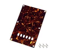 Banworks Placa trasera 4 capas cavidad trémolo 6 agujeros borde recto | Placa de rasguños trasera Squier Stratocaster Strat ST JT/HGB-02, Carey Marrón Oscuro, fabricada en China