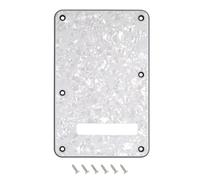Banworks Placa trasera para guitarra eléctrica, 4 capas, 6 agujeros, cubierta de cavidad para trémolo de Estados Unidos/Mexicanos Fender Standard Stratocaster Strat ST JT/HGB-01 Off-White Pearl