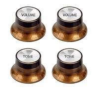 Banworks Pomos de control de guitarra estilo años 60, métricos, 18 ranuras, 2 tonos, 2 perillas de volumen, perillas de velocidad, parte superior de aluminio de 6 mm para guitarras eléctricas Epiphone