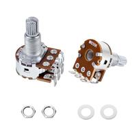 Banworks Pot mini mezcla doble balance MN250K rosca M8 métrico 18-dientes | Potenciómetros eje dividido 18 mm detención central para guitarras Squier/Epiphone/IBZ/ESP, paquete de 2 JT/XNQ-01