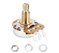 Banworks Potenciómetros de latón A1MΩ M8 de tamaño completo métrico de 18 ranuras de eje largo dividido (18 mm de longitud) Potenciómetros cónicos de audio con parte trasera sellada para Epiphone Les