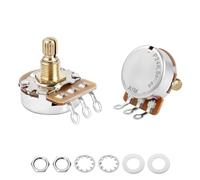 Banworks Potenciómetros de latón A1MΩ M8 para guitarra eléctrica de tamaño completo, 18 ranuras de eje corto dividido (15 mm de longitud), potenciómetros cónicos de audio para Epiphone Les Paul LP/SG