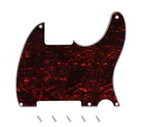 Banworks Protector de guitarra blanco personalizado 5 agujeros | 4-Ply DIY Guitar Pickguard para guitarras eléctricas Fender Telecaster Tele TL Style JT/HB-13 Carey Rojo