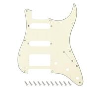 Banworks Protector pastilla guitarra HSS 3 capas, ST americano 11 agujeros | Square Corner 2-Screw Humbucker Cutout para Fender Modern Standard Stratocaster Strat ST JT/HB-02 Marfil de EE. UU./México