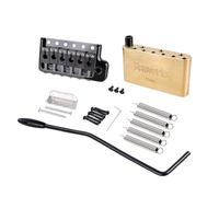 Banworks Puente de trémolo de 6 puntos, 52,5 mm, espacio de cuerda, brazo de trémolo de 5 mm y bloque de latón macizo completo, tornillos de puente de trémolo, juego de garras de resorte para PRS