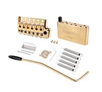 Banworks Puente de trémolo de 6 puntos, 52,5 mm, espacio de cuerda, brazo de trémolo de 5 mm y bloque de latón macizo completo, tornillos de puente de trémolo, juego de garras de resorte para PRS