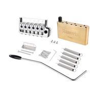 Banworks Puente de trémolo de 6 puntos, 52,5 mm, espacio de cuerda, brazo de trémolo de 5 mm y bloque de latón macizo completo, tornillos de puente de trémolo, juego de garras de resorte para PRS
