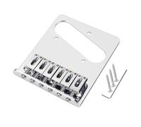 Banworks Puente fijo con cordal de 54 mm (2-1/8") espaciado entre cuerdas sin trémolo para 6 cuerdas con cuerdas a través del cuerpo puente fijo rígido con 6 silletas modernas para Tele JT/GDQQ-08