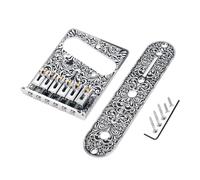 Banworks Puente fijo con cordal y cuerdas a través del cuerpo, puente fijo rígido con placa de control de interruptor para guitarra eléctrica Tele JT/QQTZ-01 cromado