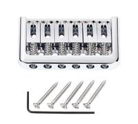 Banworks Puente fijo para guitarra eléctrica, sin trémolo, cordal de 6 cuerdas, 52,5 mm (2-1/16 pulgadas), cuerdas a través del cuerpo, juego de puente rígido para Strat ST Tele JT/GDQQ-01 cromado