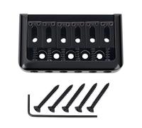 Banworks Puente fijo para guitarra eléctrica, sin trémolo, cordal de 6 cuerdas, 52,5 mm, cuerdas a través del cuerpo, juego de puente rígido para Strat ST Tele JT/GDQQ-01, color negro