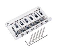 Banworks Puente fijo sin trémolo para 6 cuerdas, cordal de 52,5 mm (2-1/16") con cuerdas a través del cuerpo, puente rígido fijo para guitarra eléctrica Strat ST Tele JT/GDQQ-04 cromado