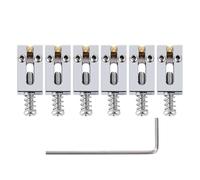 Banworks Puentes latón rodantes CNC para guitarras eléctricas 10.5mm | Puentes de silla de cuerda de 52.5 mm/2.070 pulgadas para guitarras Fender Strat ST Tele, paquete de 6 JT/QM-15 cromo