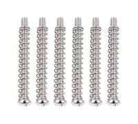 Banworks Rosca métrica 3 x 37 mm, acero inoxidable M3, vintage, 3 puntos, tele puente, tornillos y resortes, juego de tornillos eléctricos para puente de bajo, 6 tornillos + 6 resortes JT-QMLS-01