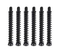 Banworks Rosca métrica 3 x 37 mm, acero inoxidable M3, vintage, 3 puntos, tele puente, tornillos y resortes, juego de tornillos eléctricos para puente de bajo, 6 tornillos + 6 resortes JT-QMLS-01