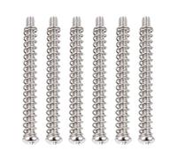 Banworks Rosca métrica 3 x 42 mm, acero inoxidable M3, vintage, 3 puntos, tele puente, tornillos y resortes, juego de tornillos eléctricos para puente de bajo, 6 tornillos + 6 resortes JT-QMLS-01