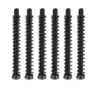 Banworks Rosca métrica de 3 x 42 mm M3 de acero inoxidable vintage de 3 puntos Tele Bridge Tornillos de entonación y juego de resortes, juego de tornillos de puente de bajo eléctrico, kit de 6