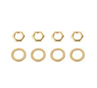 Banworks Rosca métrica de 9 mm M9 de entrada de guitarra y arandelas para importación Strat Tele Les Paul, juego de 4 JT/XNLS-01 dorado