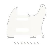 Banworks SS Tele - Golpeador de guitarra eléctrica de 3 capas y 8 agujeros, placa para arañazos para Fender American/Mexican Deluxe Nashville Telecaster JT/HB-36 Vintage White
