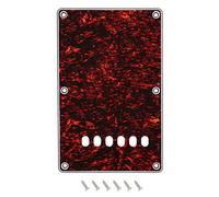 Banworks Strat - Cubierta trasera de 6 agujeros para guitarra eléctrica, trémolo, borde biselado, cubierta trasera para Squier Stratocaster Strat ST JT/HGB-04 de 4 capas color rojo carey
