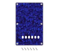 Banworks Strat - Cubierta trasera de 6 agujeros para guitarra eléctrica, trémolo, borde biselado, cubierta trasera para Squier Stratocaster Strat ST JT/HGB-04 de 4 capas, color azul perla