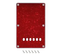 Banworks Strat - Cubierta trasera de 6 agujeros para guitarra eléctrica, trémolo, borde biselado, cubierta trasera para Squier Stratocaster Strat ST JT/HGB-04 de 4 capas, color rojo perla