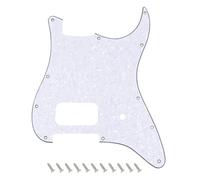 Banworks Strat Golpeador con humbucker de esquina redonda única y corte de control de volumen único, placa de arañazos de 4 capas y 11 agujeros para Fender Tom Delonge Stratocaster ST JT/HB-30 de