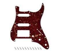 Banworks Strat HSS - Golpeador con corte de puente FR, corte Humbucker de esquina cuadrada, se adapta a Humbucker cubierto y abierto, placa de arañazos ST de 4 capas de 11 agujeros para USA/Mex Fender