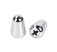 Banworks Tapa de interruptor de guitarra de 3 vías, punta de interruptor de guitarra de 5 vías para guitarras eléctricas Fender/Squier Strat ST Tele, paquete de 2 unidades JT/DWQM-05 cromadas