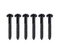 Banworks Tornillos de montaje de puente de trémolo vintage de 6 puntos M3.5 M3.5 métricos de 3,5 x 27,6 mm, accesorios para guitarras Squier Stratocaster Strat ST, 6 piezas, JT/QQLS-03, color negro