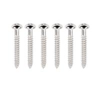 Banworks Tornillos de montaje de puente de trémolo vintage M3.6 de 3,6 x 30 mm M3.6 de 6 puntos, accesorios para guitarras Squier Stratocaster Strat ST, 6 piezas, JT/QQLS-02 cromados