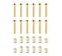 Banworks Tornillos entonación #4-40 UNC×5/8" acero inoxidable con resortes, para Fender Strat ST, set 12 JT/QMLS-03 Dorado
