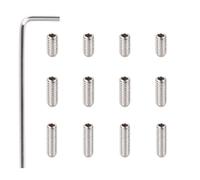 Banworks Tornillos métricos M3 x 6/8/10 mm, acero inoxidable, ajuste de altura para guitarras eléctricas o bajos importados, paquete de 12 JT/QMLS-02 cromados