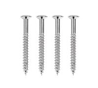 Banworks Tornillos para montaje de placa de mástil de guitarra eléctrica, juego de tornillos para protección de mástil de 5 mm para guitarras Squier Strat ST Tele, paquete de 4 JT/LSD-02 cromados